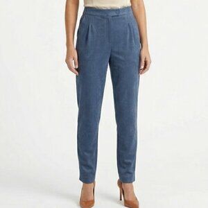 Faux Suede Pants - Demin Blue